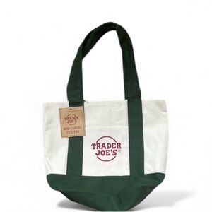 NWT Trader Joe's Mini Canvas Tote Bag, green